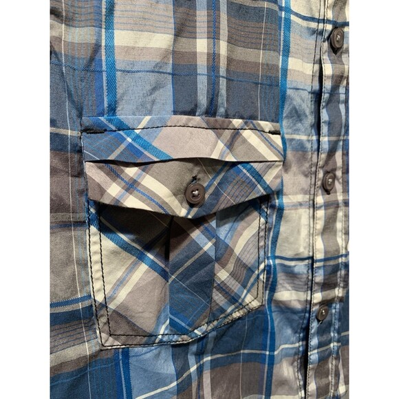 Eighty Eight Platinum Plaid Button Up Sleeveless Multicolor Shirt Bikers Size L - Picture 6 of 16